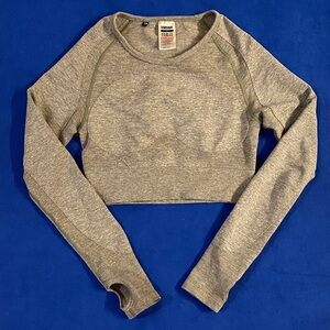 Gymshark Heather Gray Long Sleeve Crop Top S